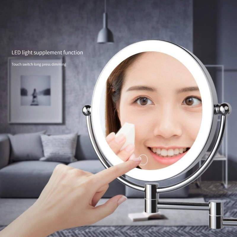 Gương phóng đại treo tường có đèn LED trang điểm Gương trang điểm có đèn LED Gương phòng tắm có đèn LED được chiếu sáng