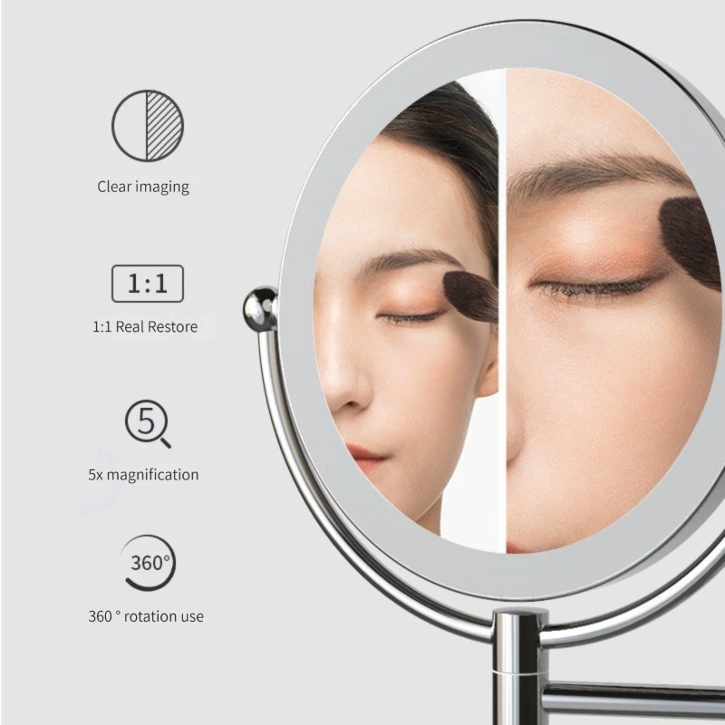 Gương phóng đại treo tường có đèn LED trang điểm Gương trang điểm có đèn LED Gương phòng tắm có đèn LED được chiếu sáng
