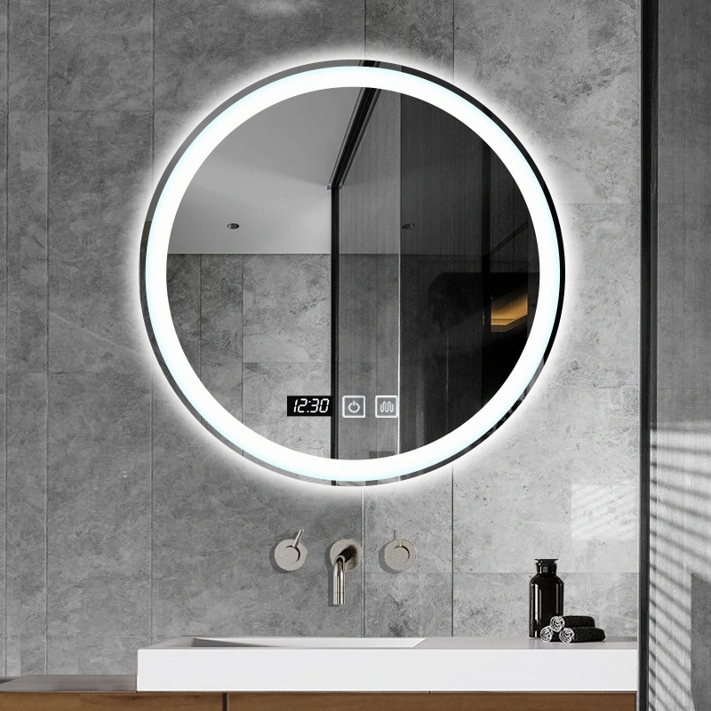 Ngôi nhà hiện đại Gương tròn không khung có đèn nền LED Gương phòng tắm trang trí Gương treo tường phòng tắm