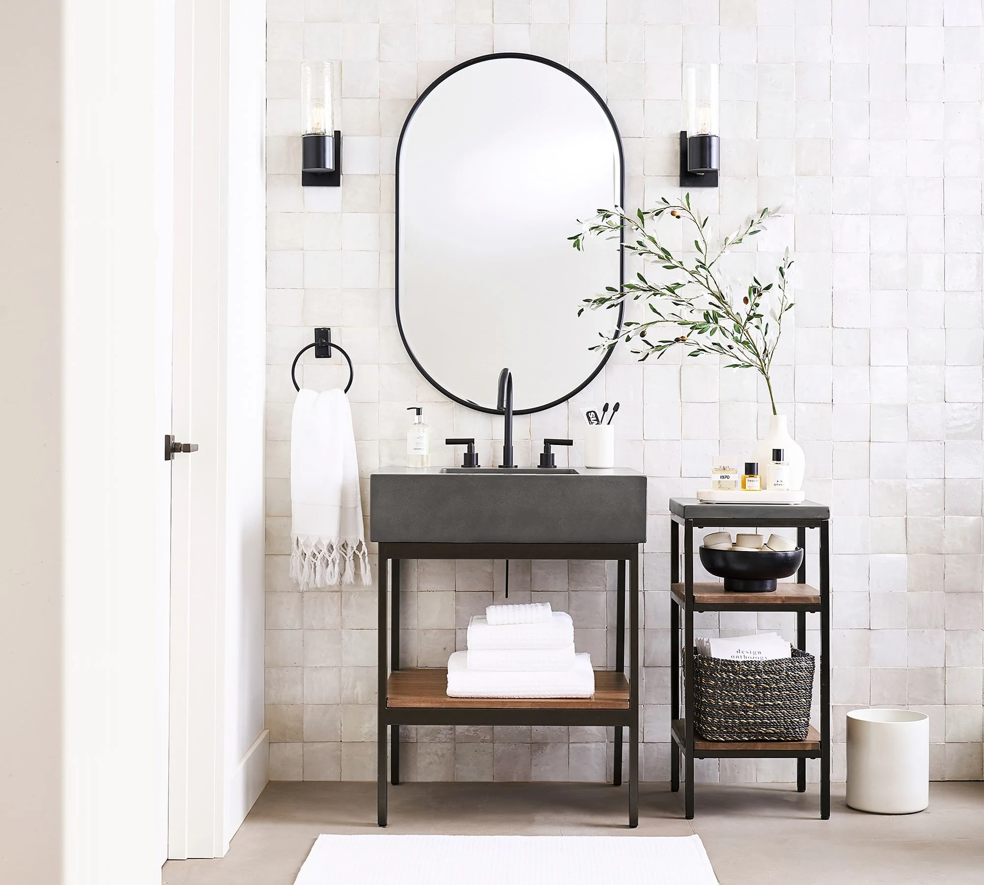 Bán Buôn Gương Treo Tường Cho Phòng Tắm Đen Vanity Arch Gương Treo Tường Trong Khung Kim Loại Vòm Gương Trên Cho Lối Vào Phòng Tắm