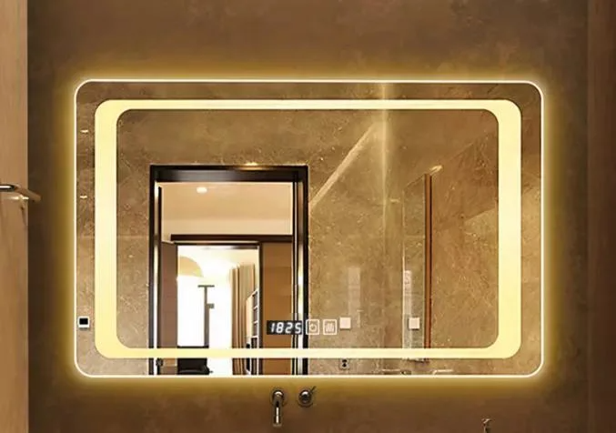 Với trang điểm nhẹ High Clear Fog LED Màn hình cảm ứng Màn hình thông minh Gương rửa mặt chống sương mù