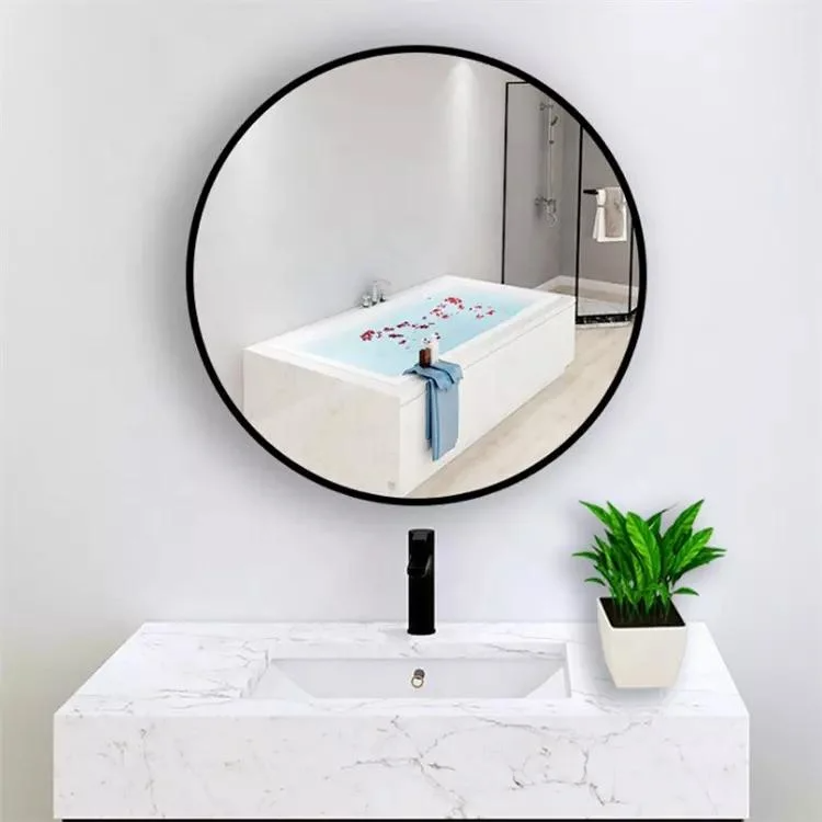 Gương Phòng Tắm Phòng Tắm Thông Minh Không Khung Đèn Nền LED Gương Chậu Rửa Tròn Gương Phòng Tắm Thông Minh Treo Tường